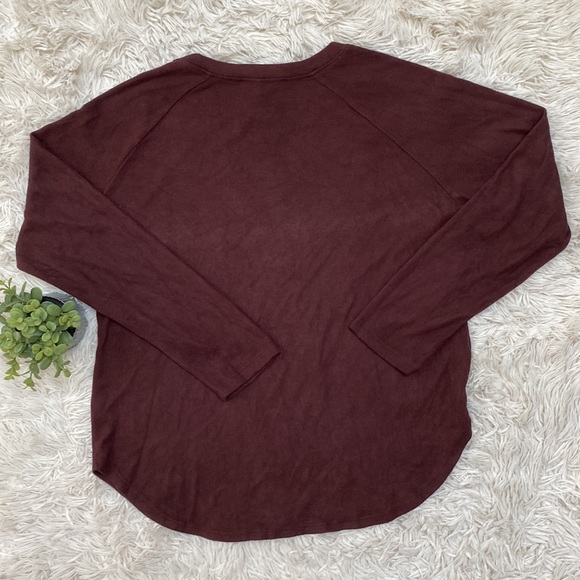 Double Zero LS Hacci Top 💗 Burgundy - Picture 4 of 11
